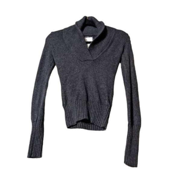 🍑AMERICAN EAGLE Women Sweater Knit Pullover Fall Winter Solid Gray Slim XS(0-2) - Picture 1 of 13